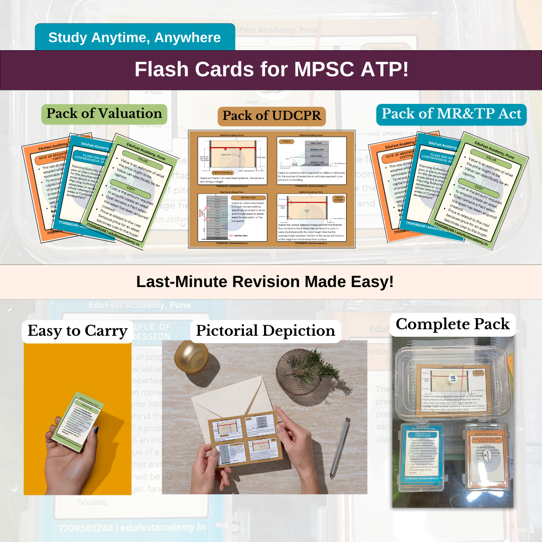 MPSC ATP Flashcards – Quick Revision for MR&TP Act 1966, Valuation & UDCPR 🎯 course by EduFest Academy